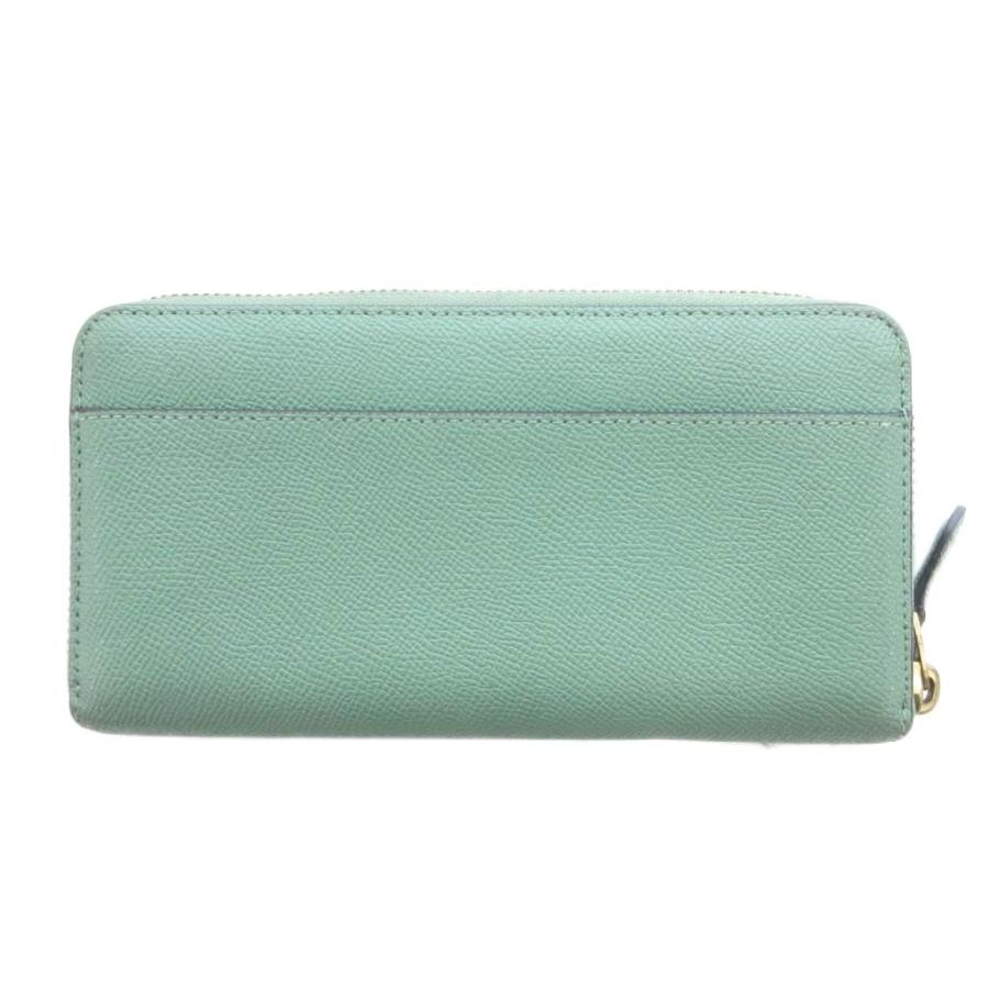 COACH（コーチ） 長財布 女性用 グリーン 無地 ロゴ ジップアラウンド