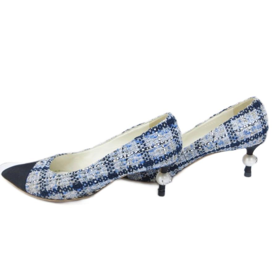 CHANEL（シャネル） パンプス ココマーク ツイード ラメ 切替 ポイン