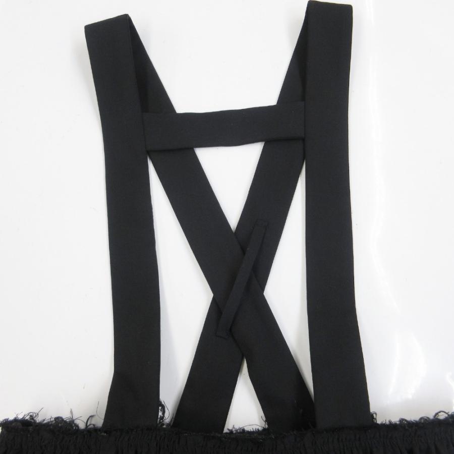 ブラックコムデギャルソン BLACK COMME des GARCONS 美品 プリーツ ジャンパースカート ウール カットオフ ロング AD2018 XS 1C-A001の画像