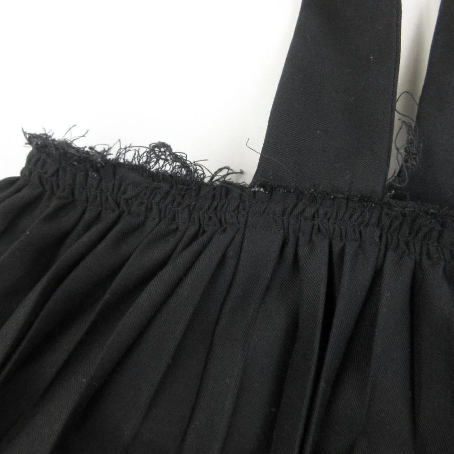 ブラックコムデギャルソン BLACK COMME des GARCONS 美品 プリーツ ジャンパースカート ウール カットオフ ロング AD2018 XS 1C-A001の画像