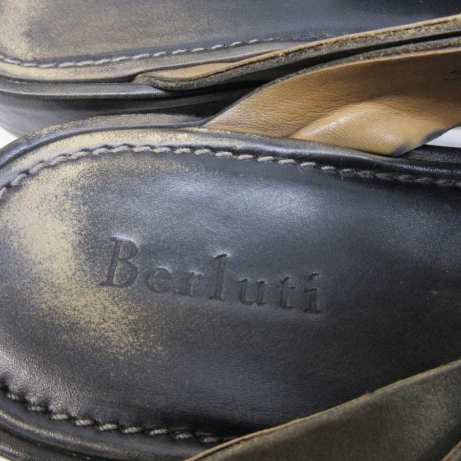 ベルルッティ Berluti クロスストラップ サンダル レザー ベルト
