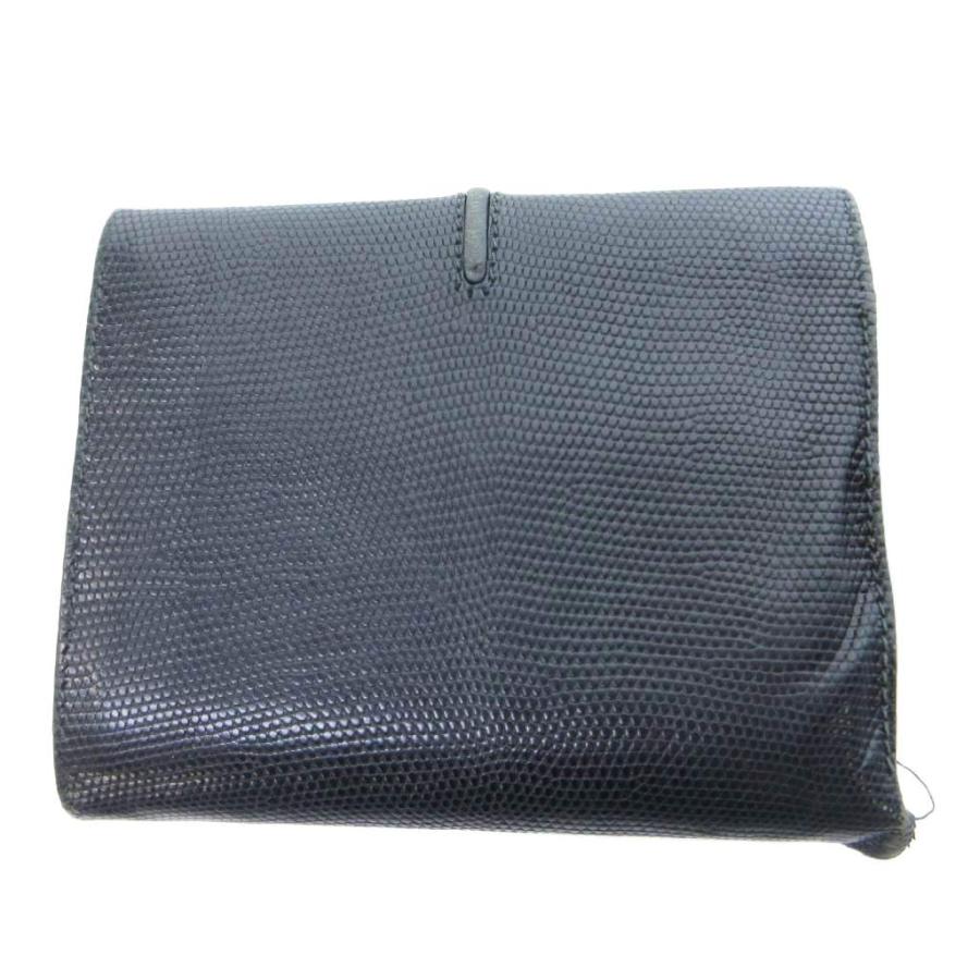 GUCCI（グッチ） 二つ折り財布 パイソン型押し GGロゴ 黒 ブラック /HW