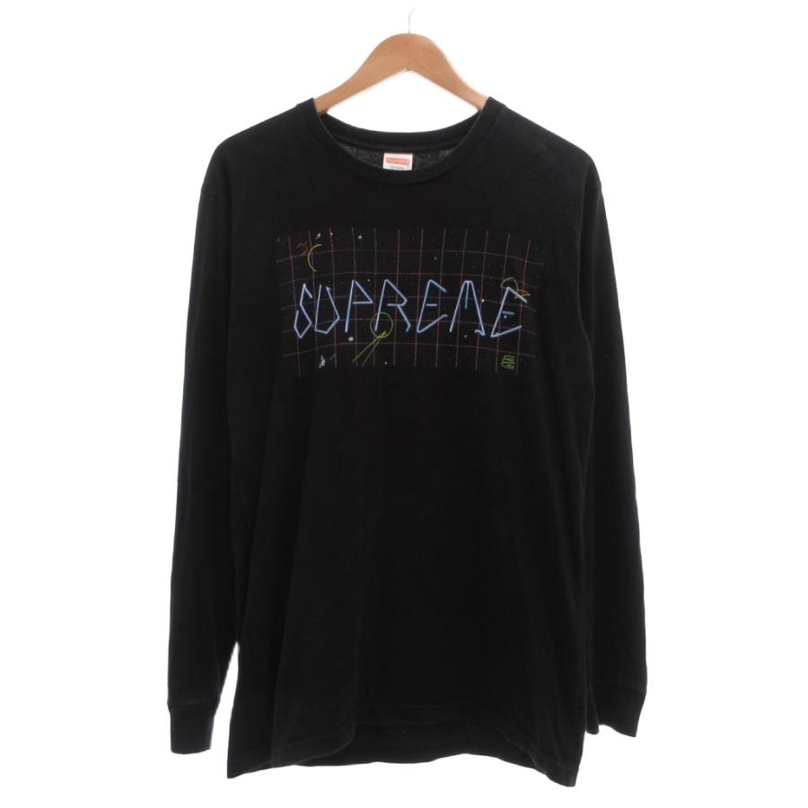 Supreme 長袖カットソー ブラック Mサイズ Supreme（シュプリーム） 長袖Tシャツ ロゴ プリント クルーネック M