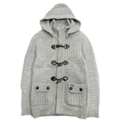 お気にいる バーク Bark ニット ダッフル コート ジャケット ブルゾン ウール ロゴ金具 フーディ トグルボタン Xs グレー メンズ 12 メンズ ベクトル 古着 格安 Www Aproniaperu Com