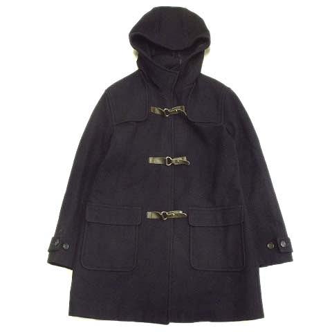 中古 組曲 クミキョクファム Kumikyoku Fam ウール ダッフル コート ジャケット ブルゾン アウター フーディー サイズ2 紺 ネイビー 12 最終決算