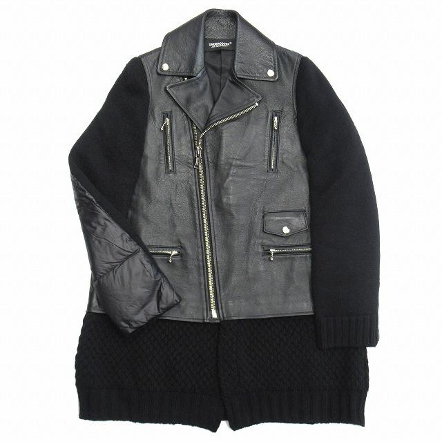 中古 美品 21aw アンダーカバー Undercover カウハイド レザー ライダース ジャケット ダウン ニット ドッキング 再構築 コート Ucx18 ５ ベクトル 古着 026 ブランド古着販売のベクトル 通販 Yahoo ショッピング
