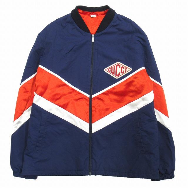 美品 19ss グッチ GUCCI ブルーゲーム ロゴ パッチ ナイロン 中綿