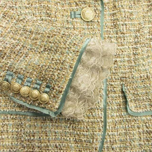 美品 ルーニィ LOUNIE ツイード テーラード ジャケット ブレザー 金