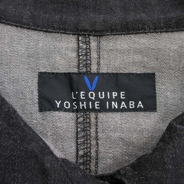 最大66%OFFクーポン 美品 レキップヨシエイナバ L'EQUIPE YOSHIE INABA ジーンズ ロゴ ストレッチ ボタン デニム ジャケット  ジージャン ブルゾン サイズ38 Gジャン、デニム