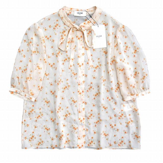 CELINE 未使用品 22ss セリーヌ 花柄 ボウタイ シルク シャツ CELINE 未使用品 22ss セリーヌ 花柄 ボウタイ シルク シャツ