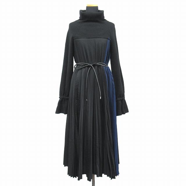 美品 17aw サカイ sacai タートルネック プリーツ ワンピース 美品 17aw サカイ sacai タートルネック プリーツ ワンピース