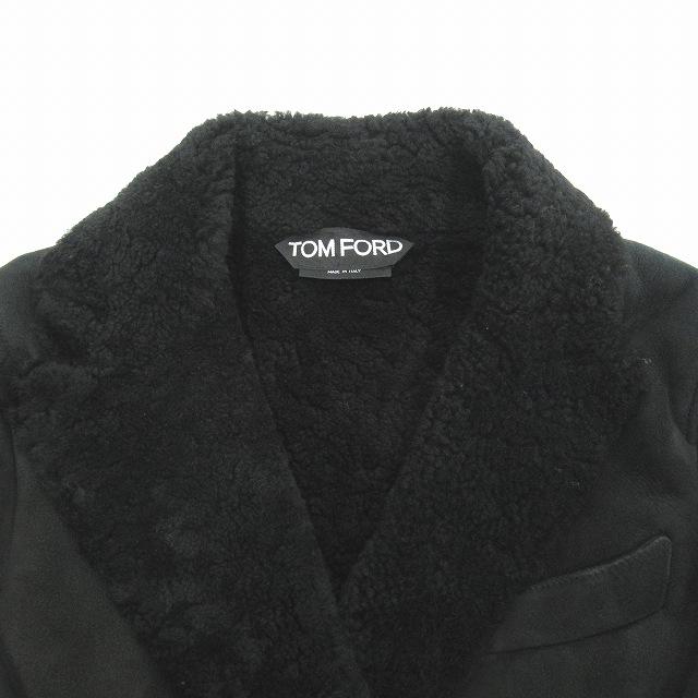 トムフォード TOM FORD ムートン コート シアリング ジャケット ブルゾン ダブルブレスト 毛皮 ラム レザー 34 黒 レディース ◆12｜vectorpremium｜06