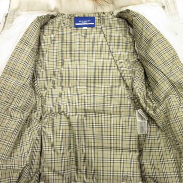 美品 バーバリーブルーレーベル BURBERRY BLUE LABEL 3way ファー ダウン ジャケット ブルゾン 裏地チェック サイズ40 白 ホワイト レディ｜vectorpremium｜07