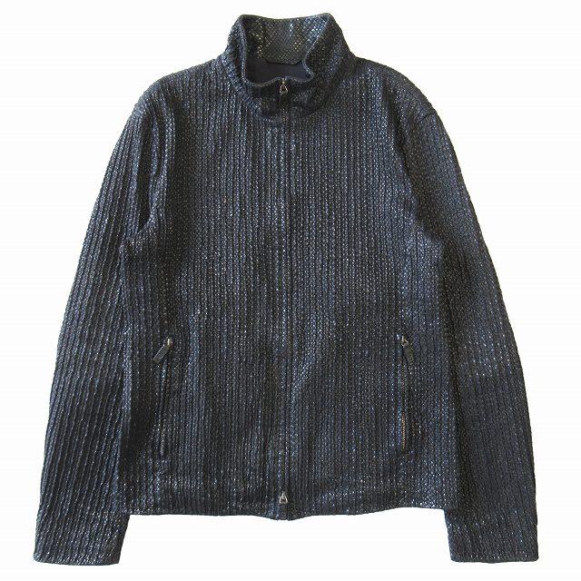 GIORGIO ARMANI スウェード レザー ニット ジャケット ブルゾン