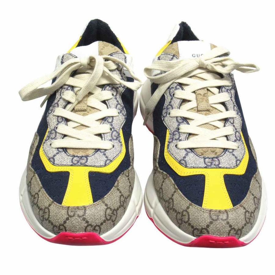 美品 グッチ GUCCI GG柄 ライトン スニーカー ダッド シューズ "GG Rhyton sneaker" 靴 サイズ10 （29cm） 白 ベージュ 紺 黄 ■１｜vectorpremium｜05