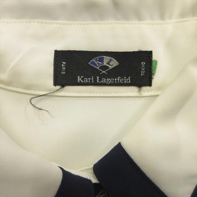 カールラガーフェルド KARL LAGERFELD 90's ポロシャツ カットソー ロゴボタン オールド ビンテージ ヴィンテージ 白 ホワイト レディース｜vectorpremium｜05