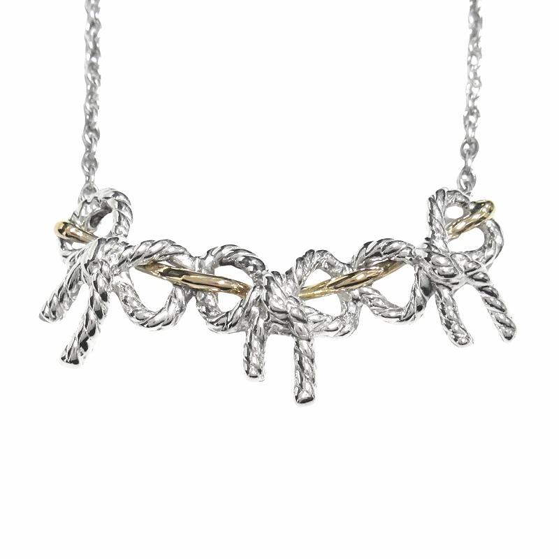 新品仕上げ済 新同 極美品 ティファニー トリプル リボン ネックレス  