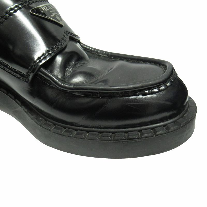 プラダ PRADA チョコレート ブラッシュドレザー ローファー 2DE127 
