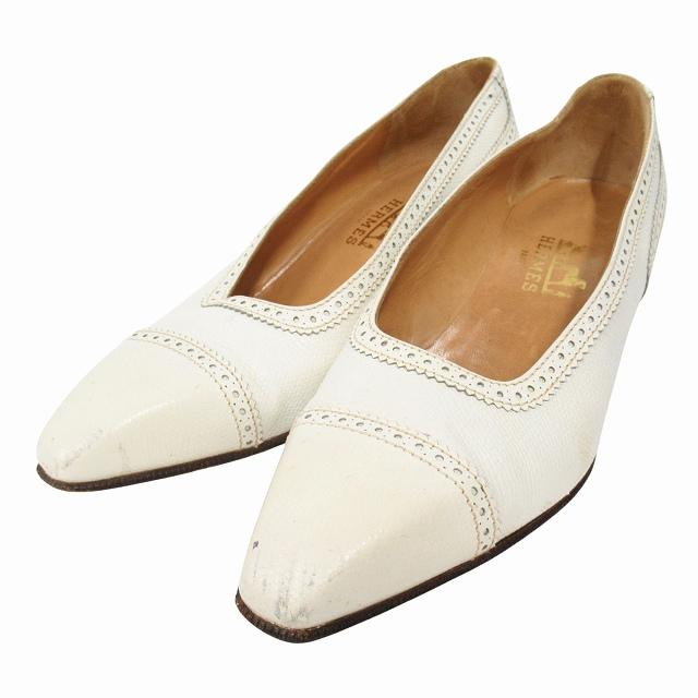 エルメス HERMES レザー パンプス シューズ ヒール 靴 サイズ36.5 23.5 