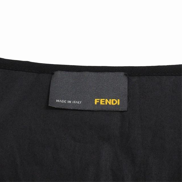 フェンディ FENDI フリル ノースリーブ フレア ワンピース カットソー  