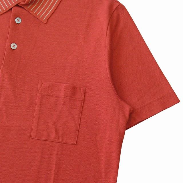 【美品】HERMES エルメスポロシャツ エルメスポロシャツ サドルステッチ 半袖 サイズXXL 黄色 メンズ