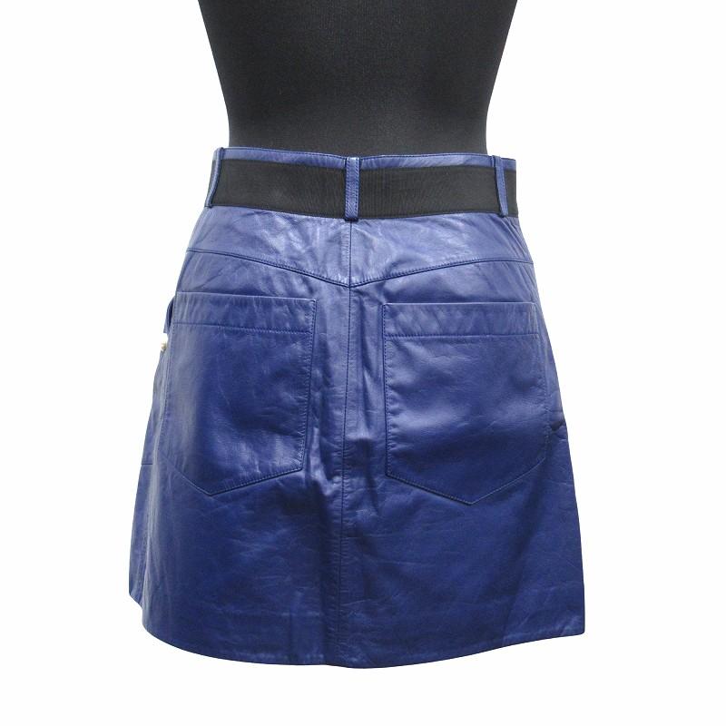 CHANEL レザースカート美品