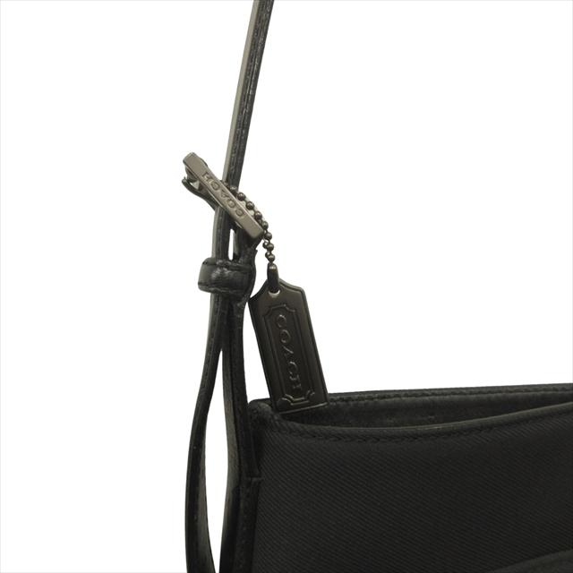 美品 コーチ COACH ナイロン レザー ショルダー バッグ 鞄 ロゴ  