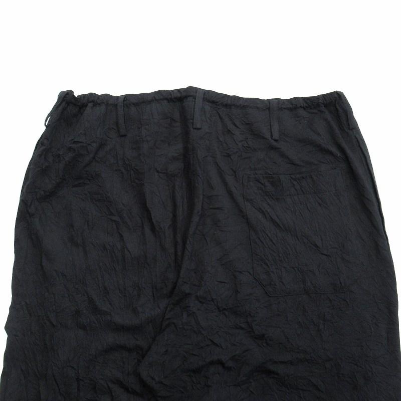 Y's ヨウジヤマモトチェックロングスカートシワ加工ウール混♪