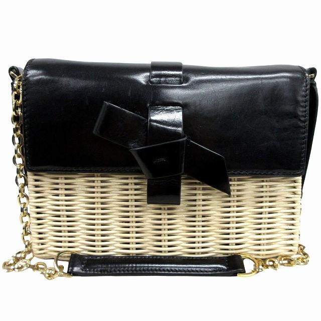 ポールカかごバッグ革製