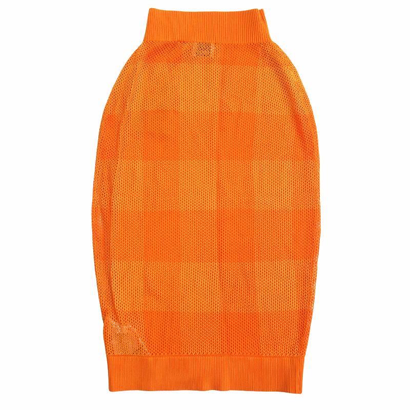 【中古】未使用品 21aw バーバリー ロンドン チェック柄 メッシュ ニット スカート タイト ロング丈 リカルド期▽９ 未使用品 21aw バーバリー ロンドン BURBERRY チェック柄 メッシュ