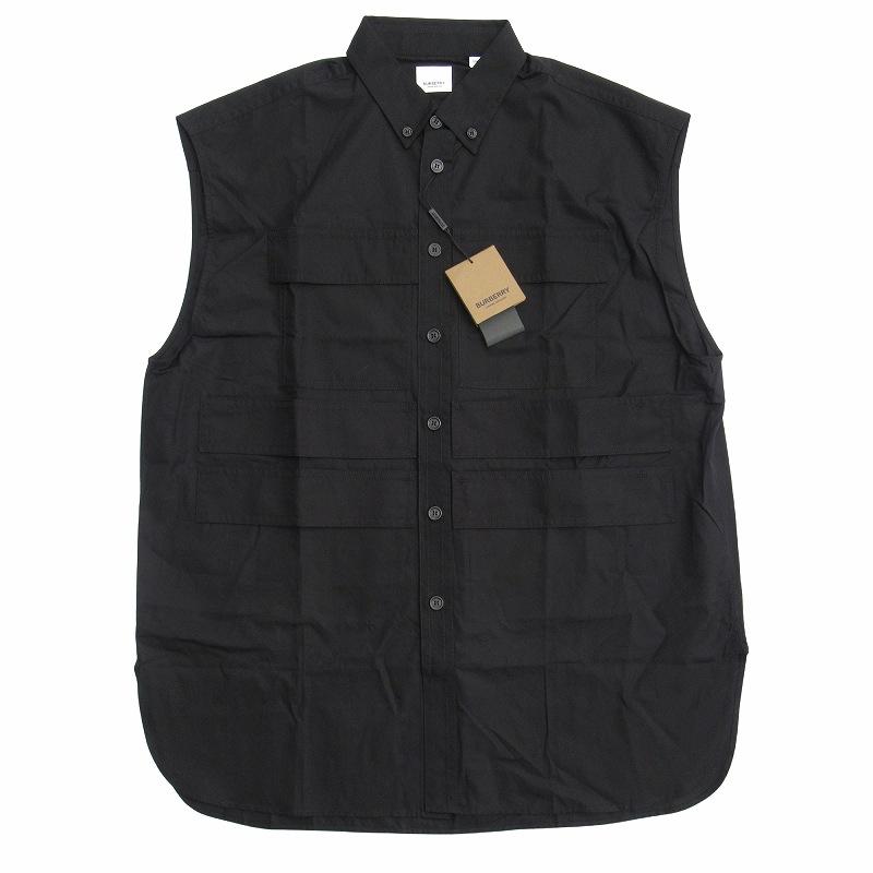 【中古】未使用品 21ss バーバリー ノースリーブ シャツ カットソー ブラウス パネルディティール スリーブレス▽９ 未使用品 21ss バーバリー ノースリーブ シャツ カットソー ブラウス