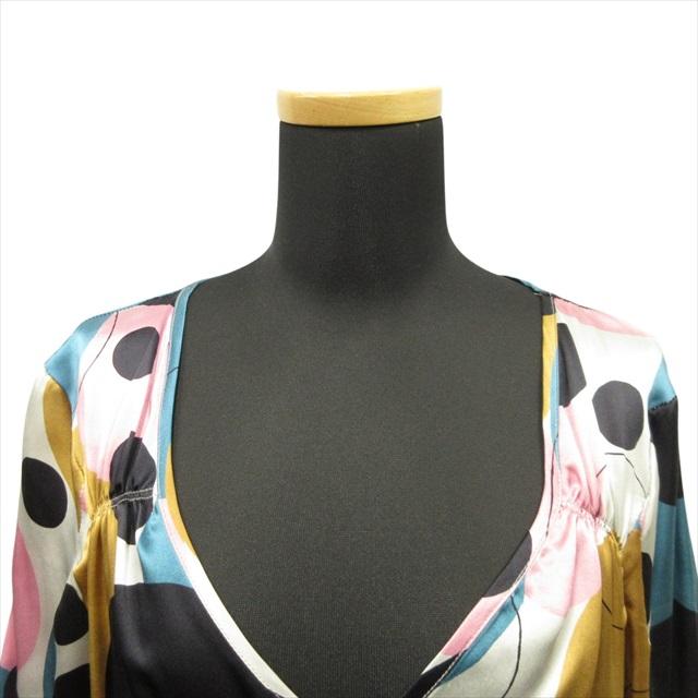ガリアーノ GALLIANO シルク プルオーバー カットソー シャツ 総柄 