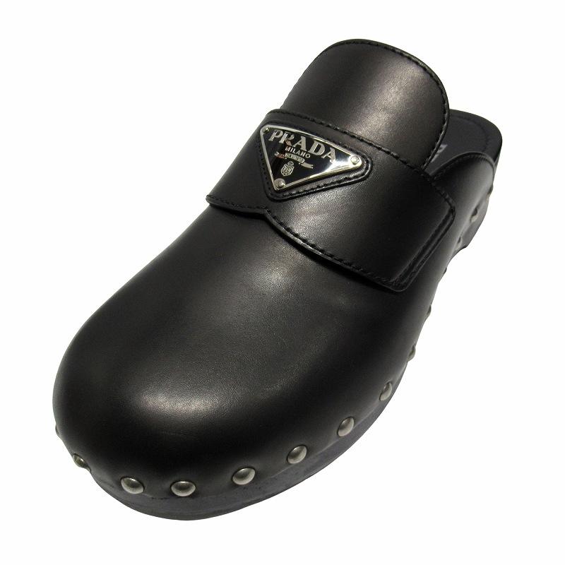 PRADA 良品 プラダ トライアングルロゴ スタッズ レザー PRADA 良品 プラダ トライアングルロゴ スタッズ レザー