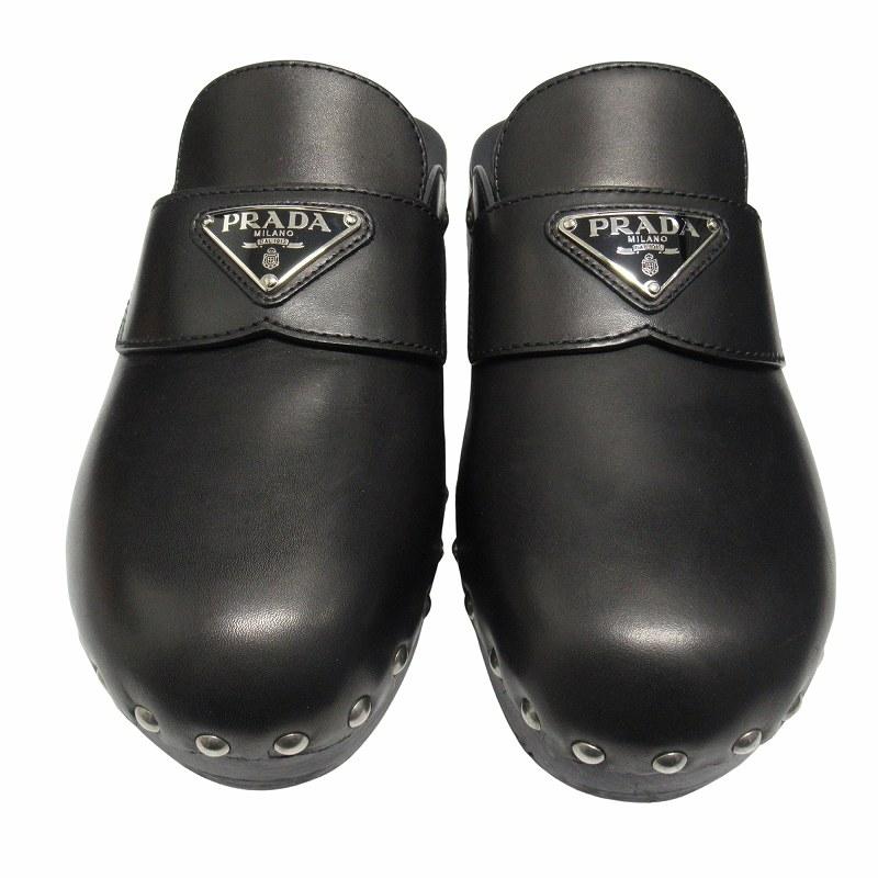 PRADA 良品 プラダ トライアングルロゴ スタッズ レザー PRADA 良品 プラダ トライアングルロゴ スタッズ レザー