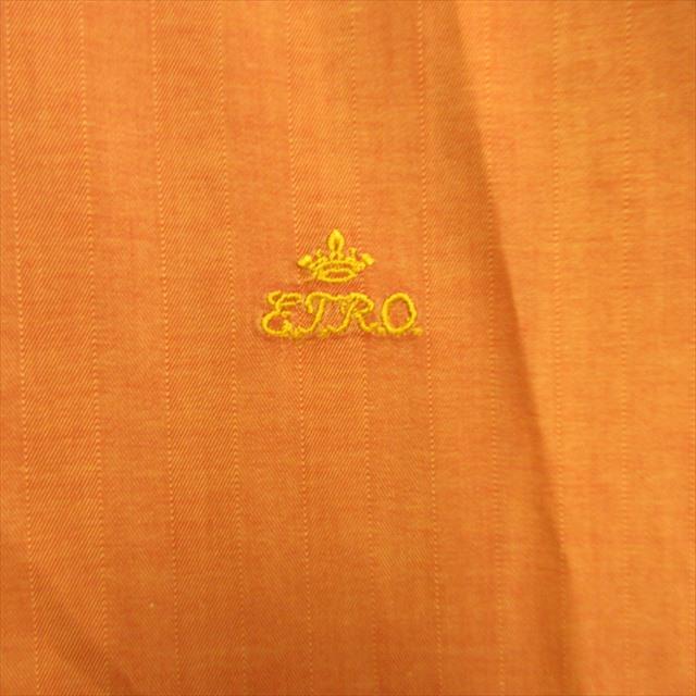 ETRO 美品 エトロ ロゴ 刺繍 ストライプ ドレス シャツ カットソー 38  