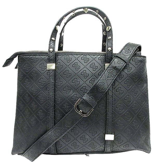 ゲス GUESS ロゴ 総柄 2WAY ハンド バッグ ショルダー トート スタッズ 