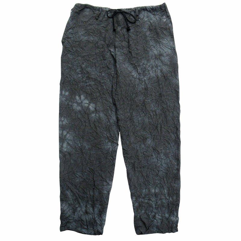 美品 14ss ヨウジヤマモトプールオム 製品染め シワ加工 ドローコード 