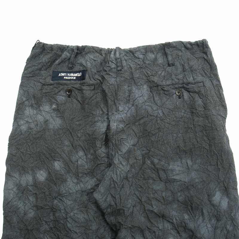 美品 14ss ヨウジヤマモトプールオム 製品染め シワ加工 ドローコード 