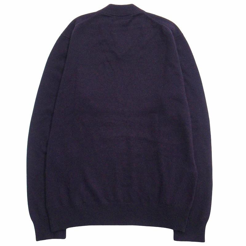 HERMES 100%カシミヤ 紫セーター HERMES 美品 エルメス ドットライン カシミヤ ニット セーター V