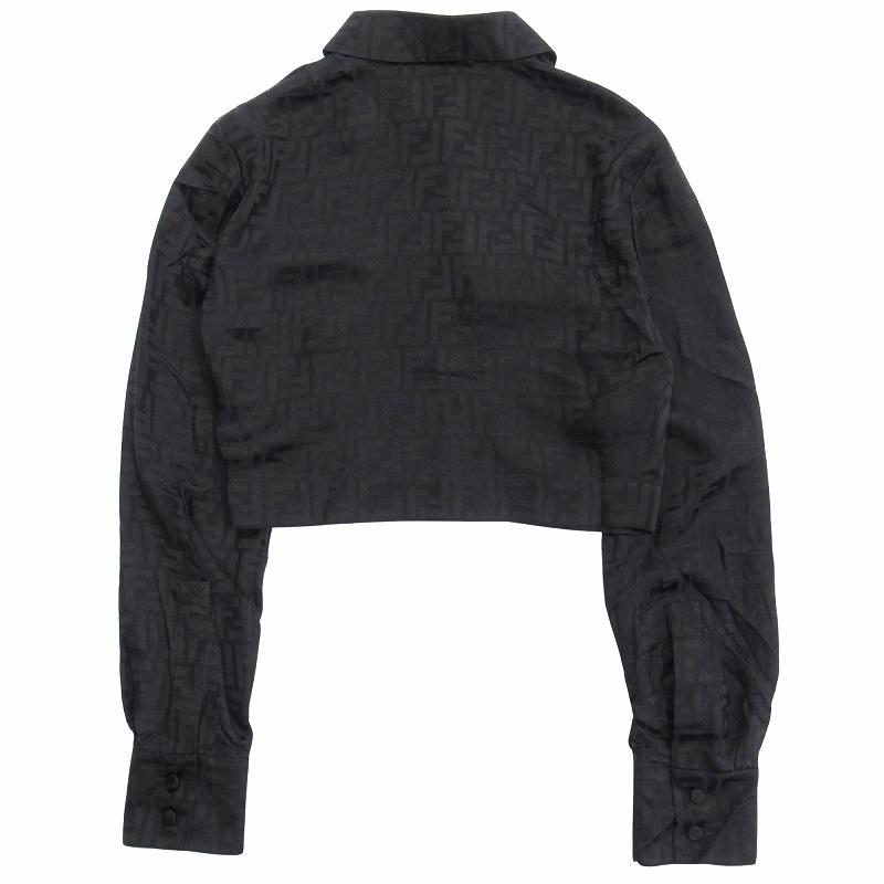 FENDI ズッカ柄 シルク クロップド シャツ ブラウス FENDI（フェンディ） 未使用品 FENDI FF ズッカ柄 シルク シャツ