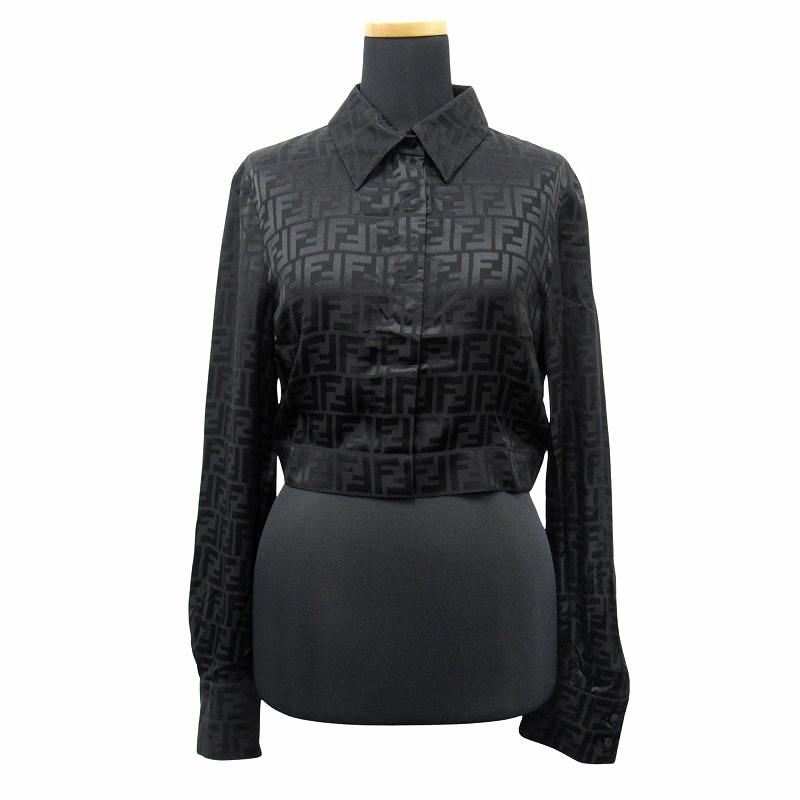 FENDI ズッカ柄 シルク クロップド シャツ ブラウス FENDI（フェンディ） 未使用品 FENDI FF ズッカ柄 シルク シャツ