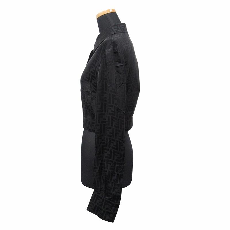 FENDI ズッカ柄 シルク クロップド シャツ ブラウス FENDI（フェンディ） 未使用品 FENDI FF ズッカ柄 シルク シャツ