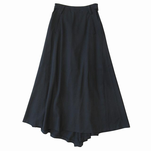 Jean Paul Gaultier 黒 レザー ￼裾フレアスカート 40