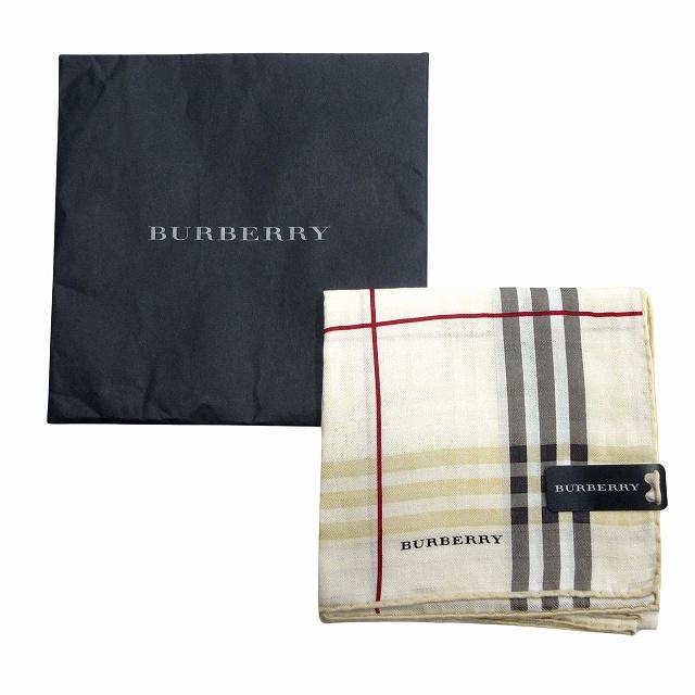 BURBERRY 未使用品 バーバリー シルク コットン スカーフ ハンカチ 