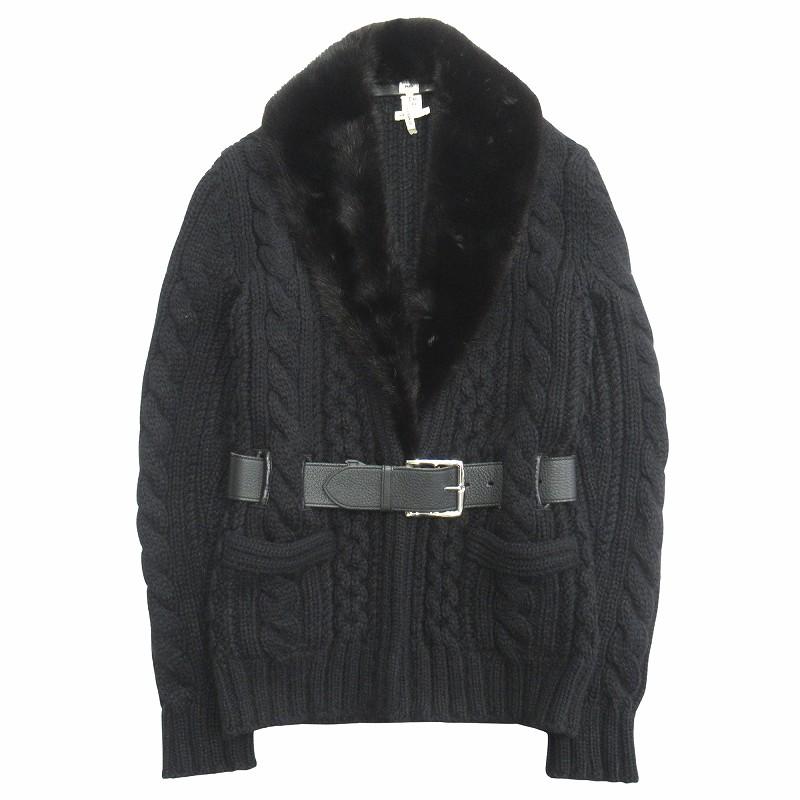 【極美品】 エルメス カシミヤ混 ウール コート メドール ニット ブラック 極美品】 エルメス カシミヤ混 ウール コート メドール ニット