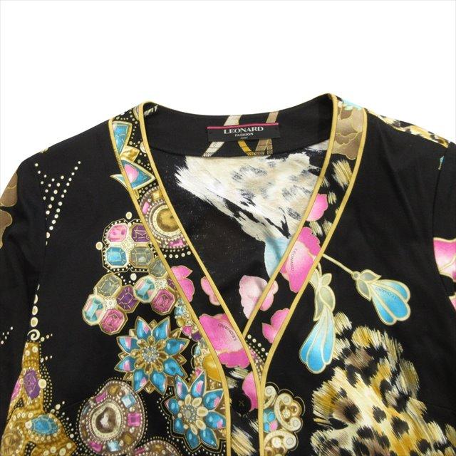 LEONARD ジュエリー柄総柄ジャケット ブラック L 【公式通販】