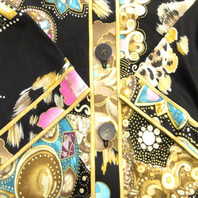 LEONARD ジュエリー柄総柄ジャケット ブラック L LEONARD ジュエリー柄総柄ジャケット ブラック L 【公式通販】