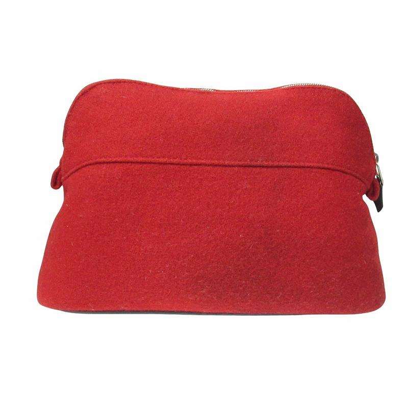 【鑑定済み！】エルメス 巾着 ポーチ レザー レッド 小物入れ ミニポーチ 鑑定済み！】エルメス 巾着 ポーチ レザー レッド 小物入れ ミニポーチ