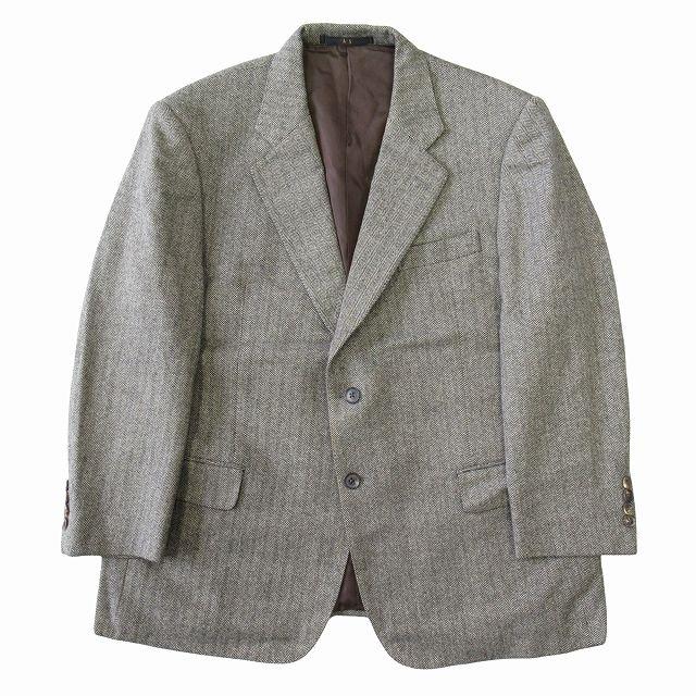 ダックス DAKS カシミヤ テーラード ジャケット ヘリンボーン柄 