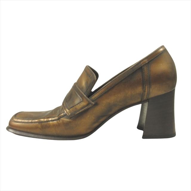 PRADA プラダ チャンキーヒール ローファー パンプス レザー  